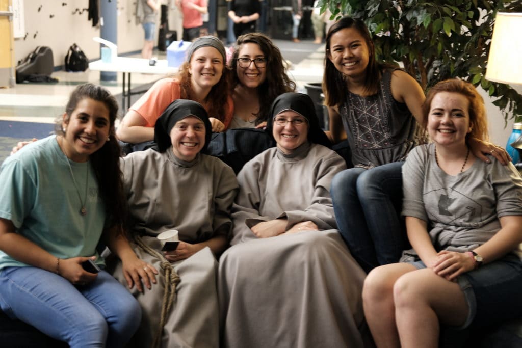Catholic youth with Franciscan sisters