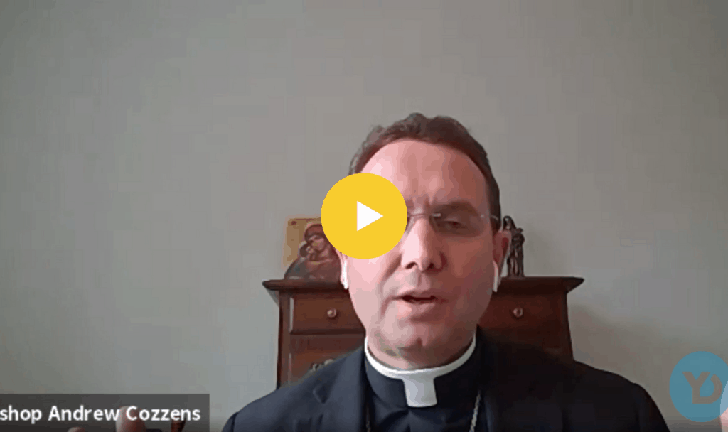 Bishop Andrew Cozzens presenting on theology of suffering to Catholic youth
