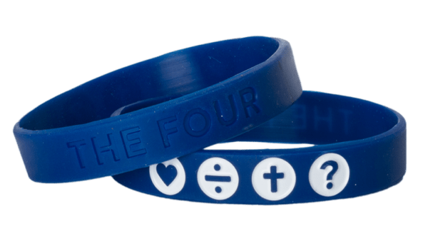 Silicone wristband with 4 symbols to explain the gospel message