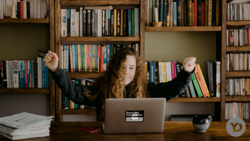 Catholic teen participating in online bible study